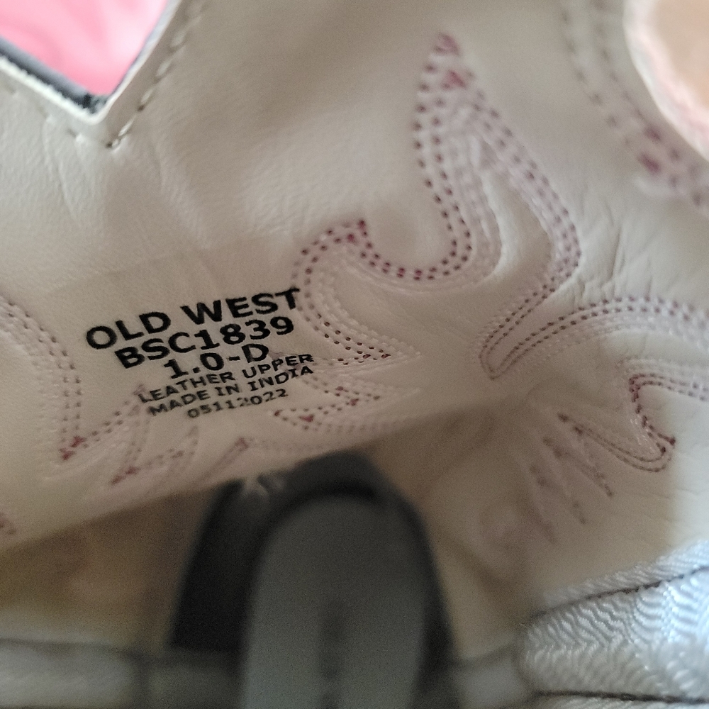 Old West Little Girl's Pink Cowgirl Boots Sz 1 - Picture 9 of 9